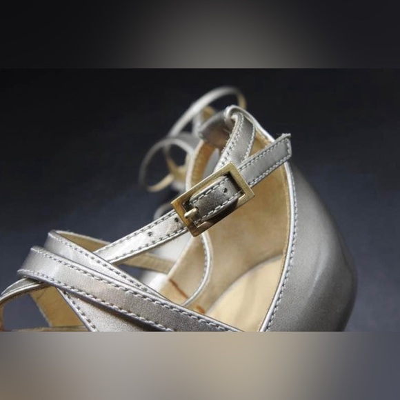 Authentic Jimmy Choo Silver Patent Leather Sandals Size 36.5 - Picture 7 of 9